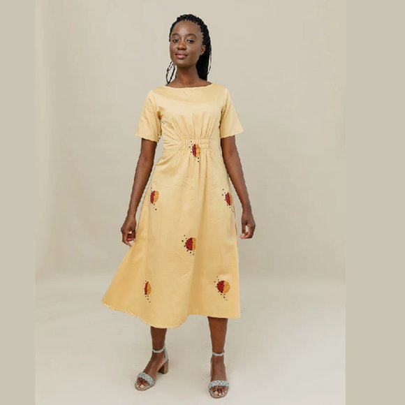 Mata Traders Artsy Traveler Midi Dress Honeycomb NWT - Picture 2 of 7